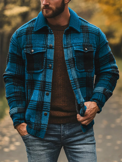 Anton® | Herren Freizeit Karo Langarm Hemd Jacke