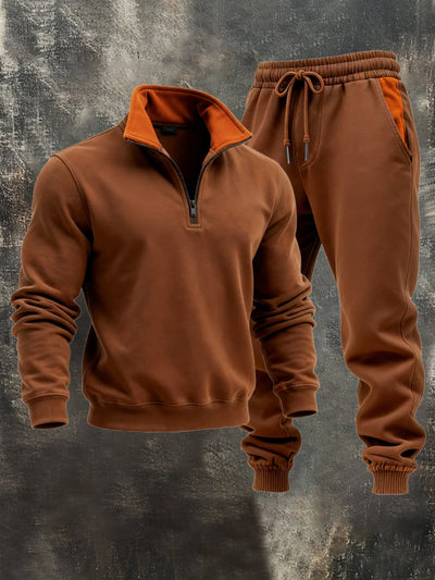 Albert® | Herren Retro Stitching Kontrastfarbe Halbzip Casual Sweatshirt Anzug
