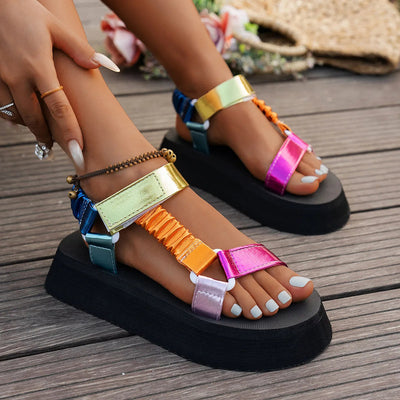 Aura | Iridescente Plattform Sandale™