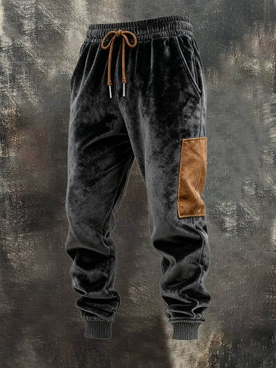 Arno® | Herren Retro Samt Kontrast Kapuzen Sweatshirt Set