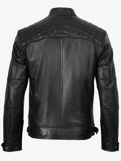 Lambert® | Herren Stepp-Bikerjacke aus schwarzem Leder
