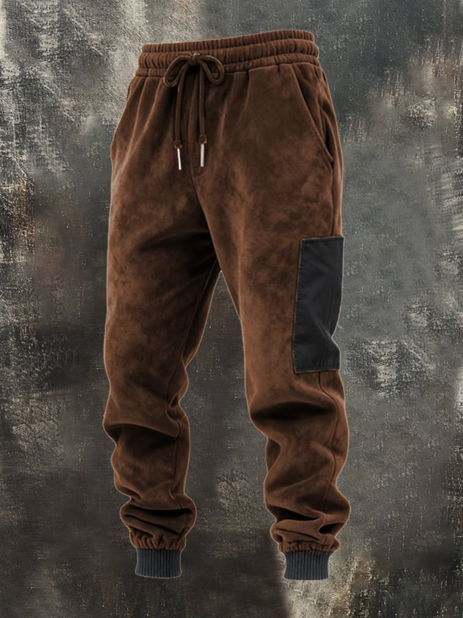 Andreas-Marie® | Herren Retro Samt Kontrast Kapuzen Sweatshirt Set