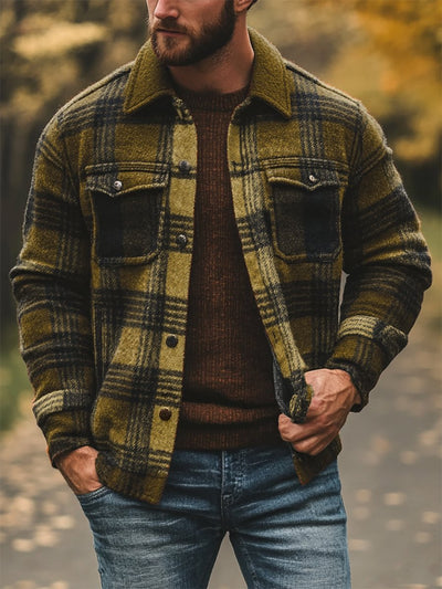 Anton® | Herren Freizeit Karo Langarm Hemd Jacke